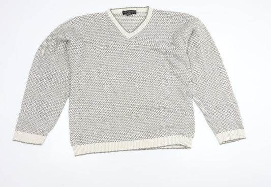 Liberty Sweaters Men's Grey V-Neck Pullover Jumper L