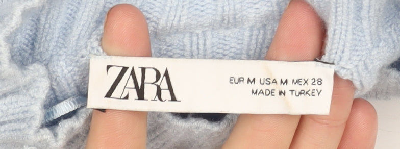 Womens UK Size 12 Zara Blue Pullover Jumper