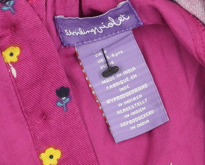 Shrinking Violet Pink Floral A-Line Dress Girls 5-6 Years