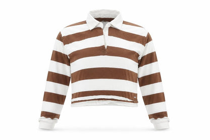 Womens UK Size XS Hollister Brown Cropped Polo