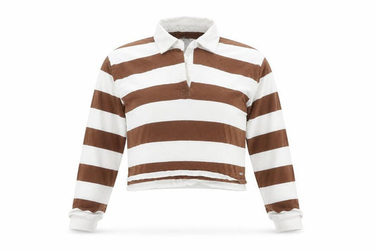 Womens UK Size XS Hollister Brown Cropped Polo