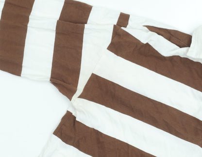 Womens UK Size XS Hollister Brown Cropped Polo
