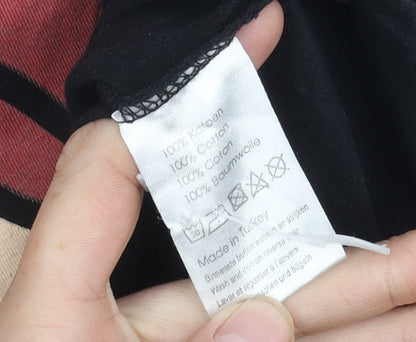 Super Mario Men's Black Graphic Tee, Size L, Cotton