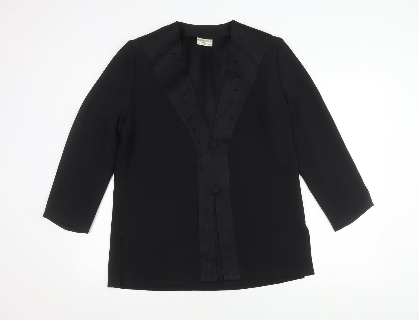 Womens UK Size 10 Sommermann Black Basic Blouse