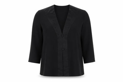 Womens UK Size 10 Sommermann Black Basic Blouse