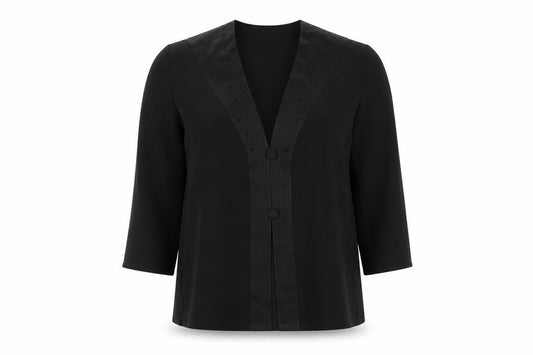 Womens UK Size 10 Sommermann Black Basic Blouse