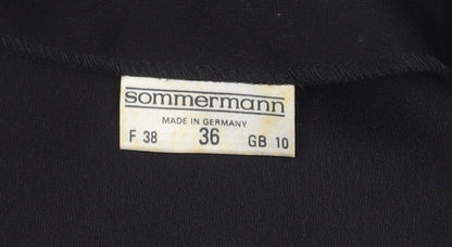 Womens UK Size 10 Sommermann Black Basic Blouse