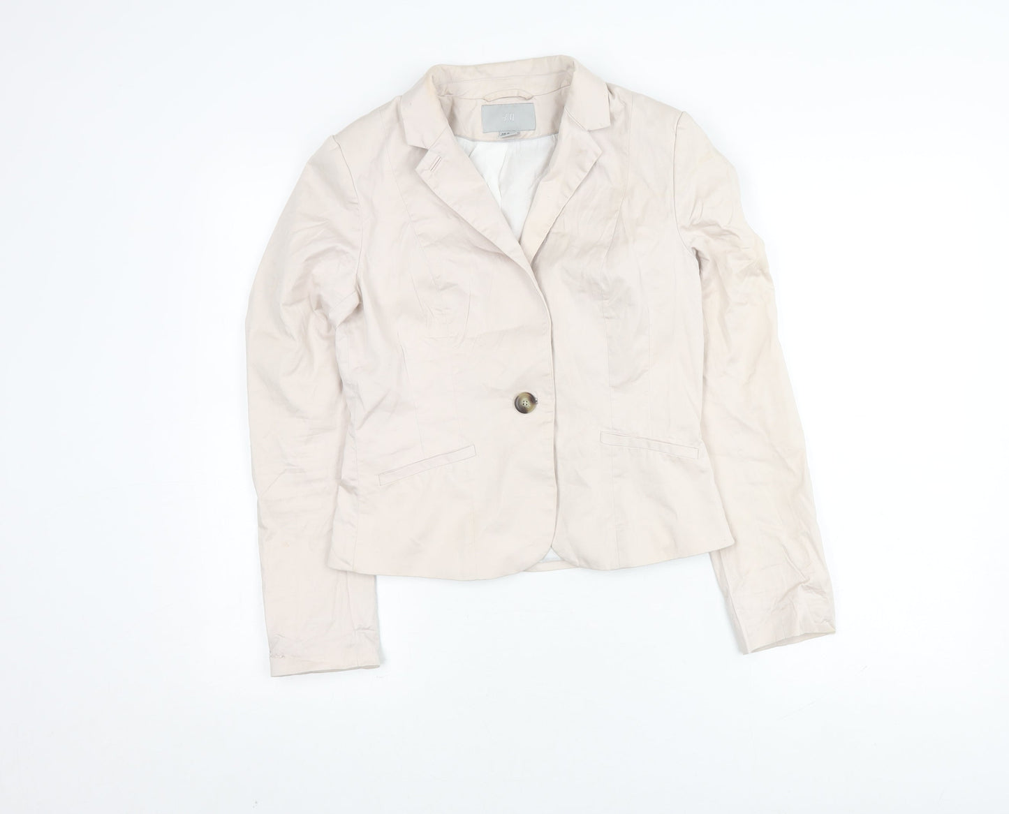 H&M Women's Beige Blazer, Size 10, Single-Breasted