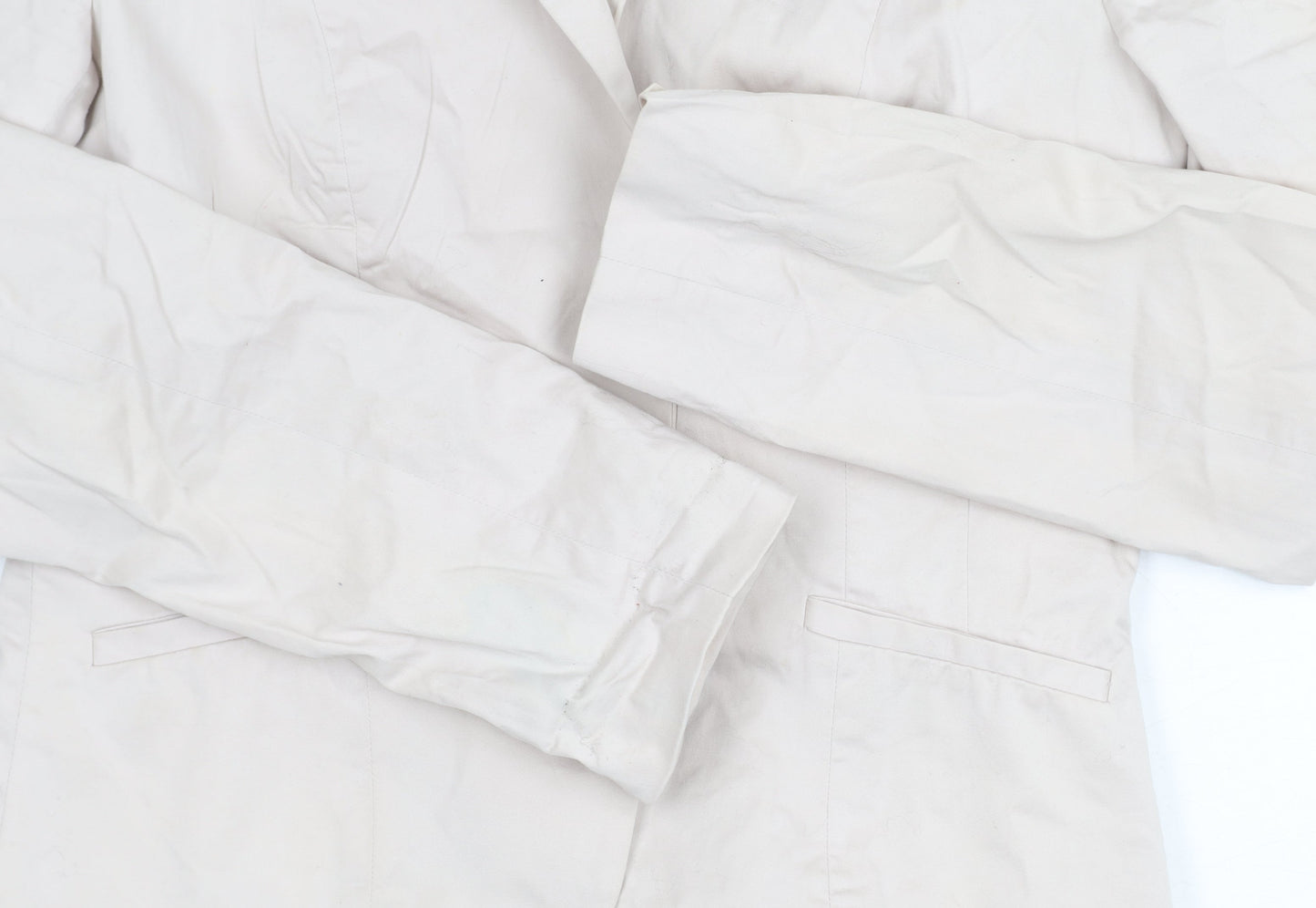 H&M Women's Beige Blazer, Size 10, Single-Breasted