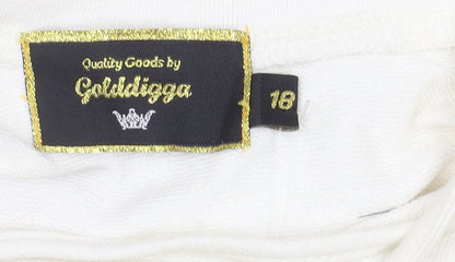 Golddigga Women's Ivory Pullover Sweatshirt Size 18