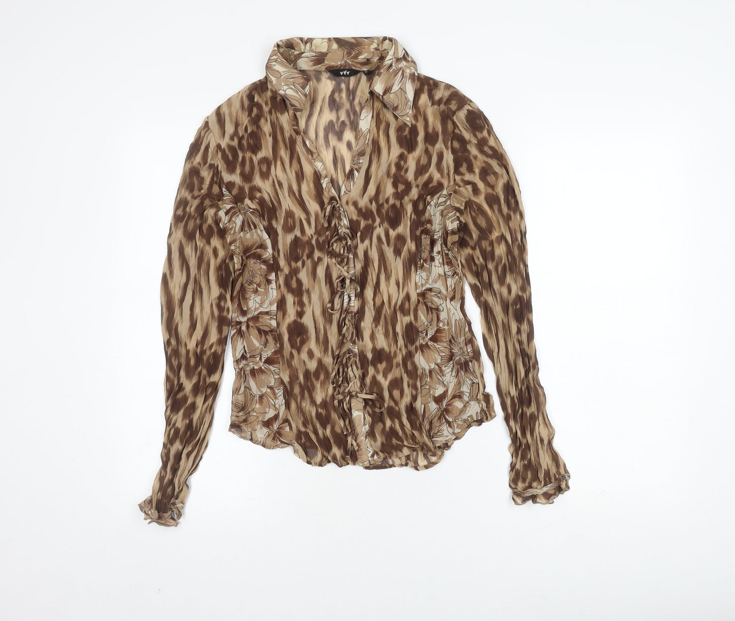 Womens UK Size 12 Marks and Spencer Brown  Blouse