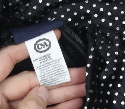 C&A Women's Black Polka Dot V-Neck Top Size 10