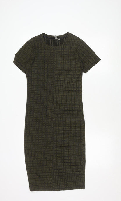 ASOS Women’s Green Check Midi Sheath Dress Size 10