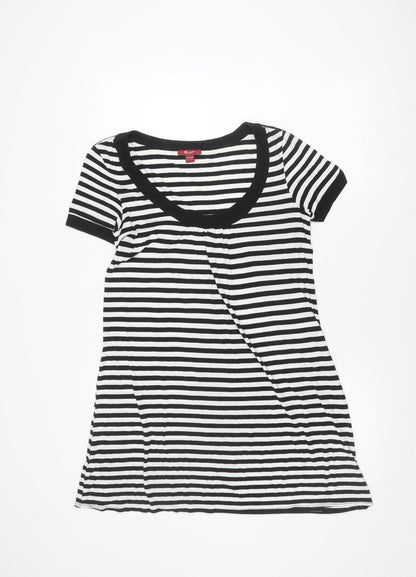 Monsoon Women's Black White Striped T-Shirt Dress Size 14