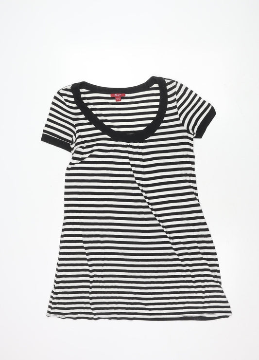 Monsoon Women's Black White Striped T-Shirt Dress Size 14
