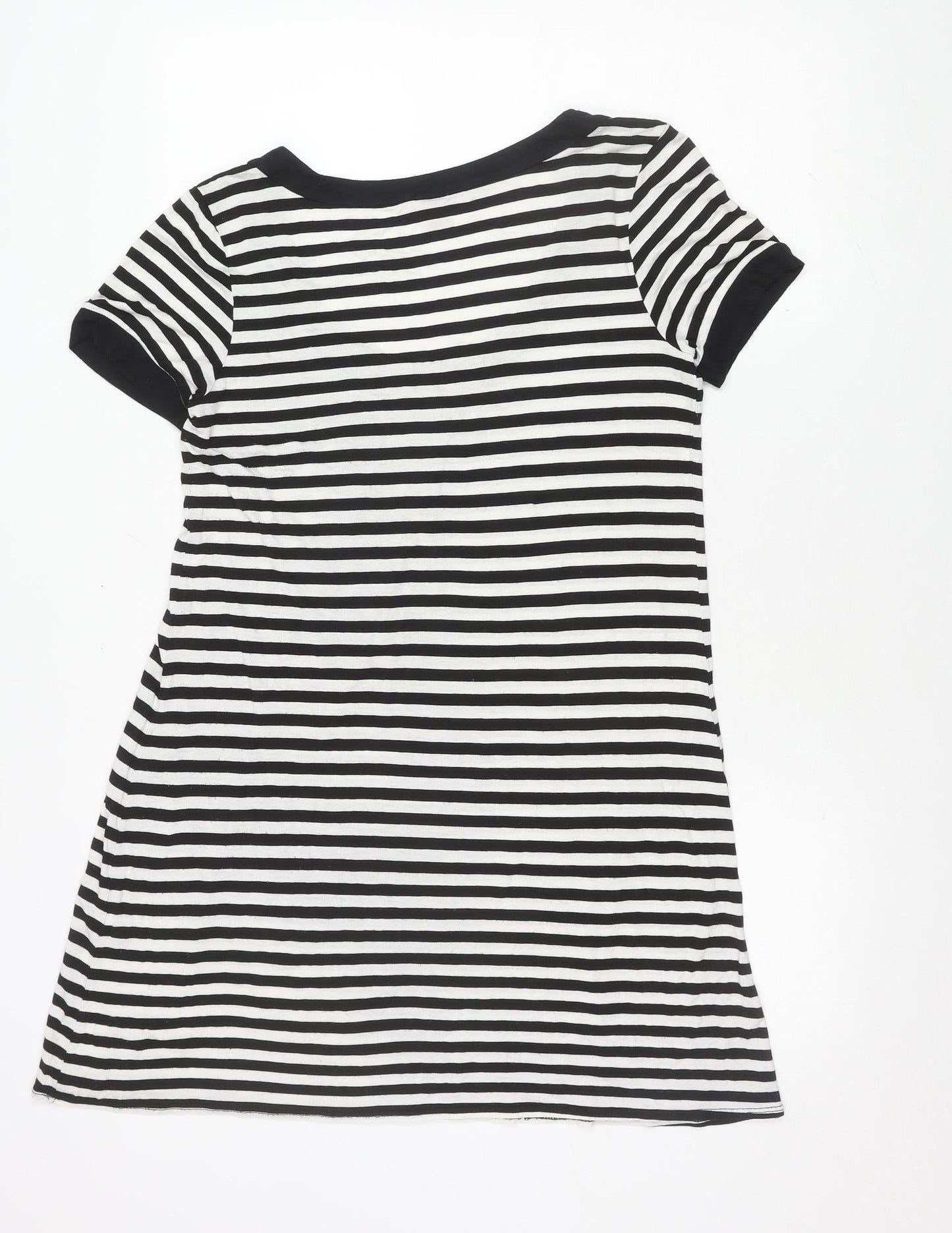 Monsoon Women's Black White Striped T-Shirt Dress Size 14