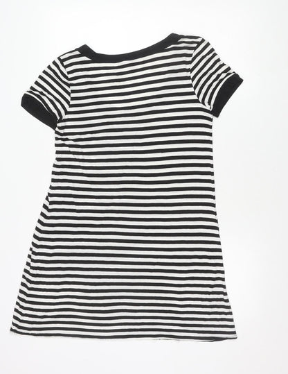 Monsoon Women's Black White Striped T-Shirt Dress Size 14