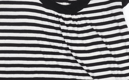 Monsoon Women's Black White Striped T-Shirt Dress Size 14