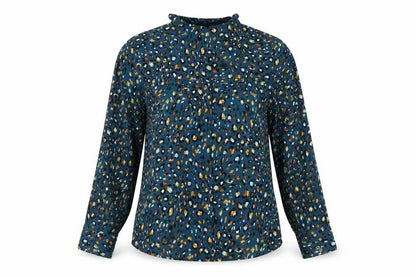 Marks and Spencer Blue Animal Print Button-Up Shirt