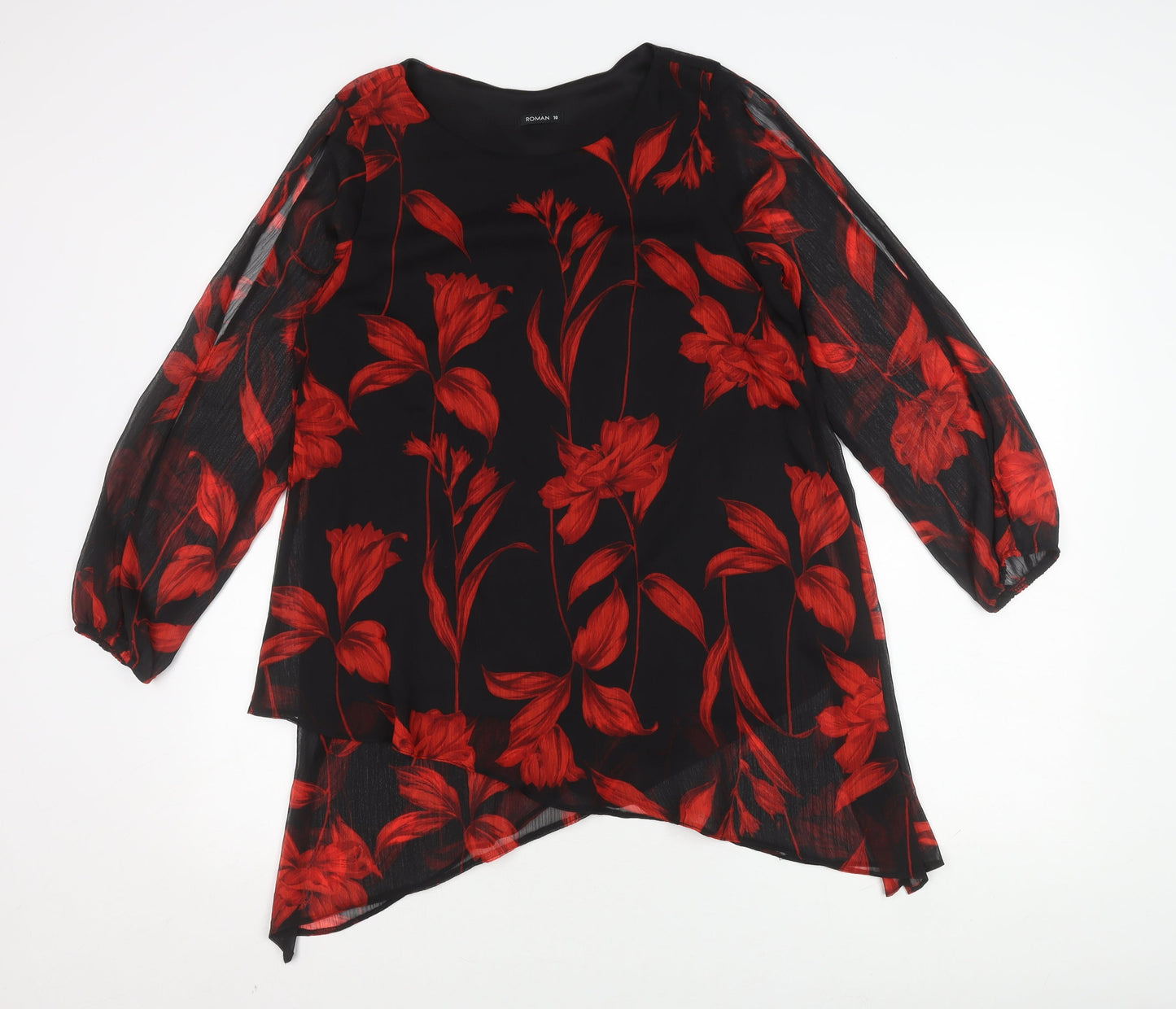 Womens UK Size 10 Roman Black  Blouse