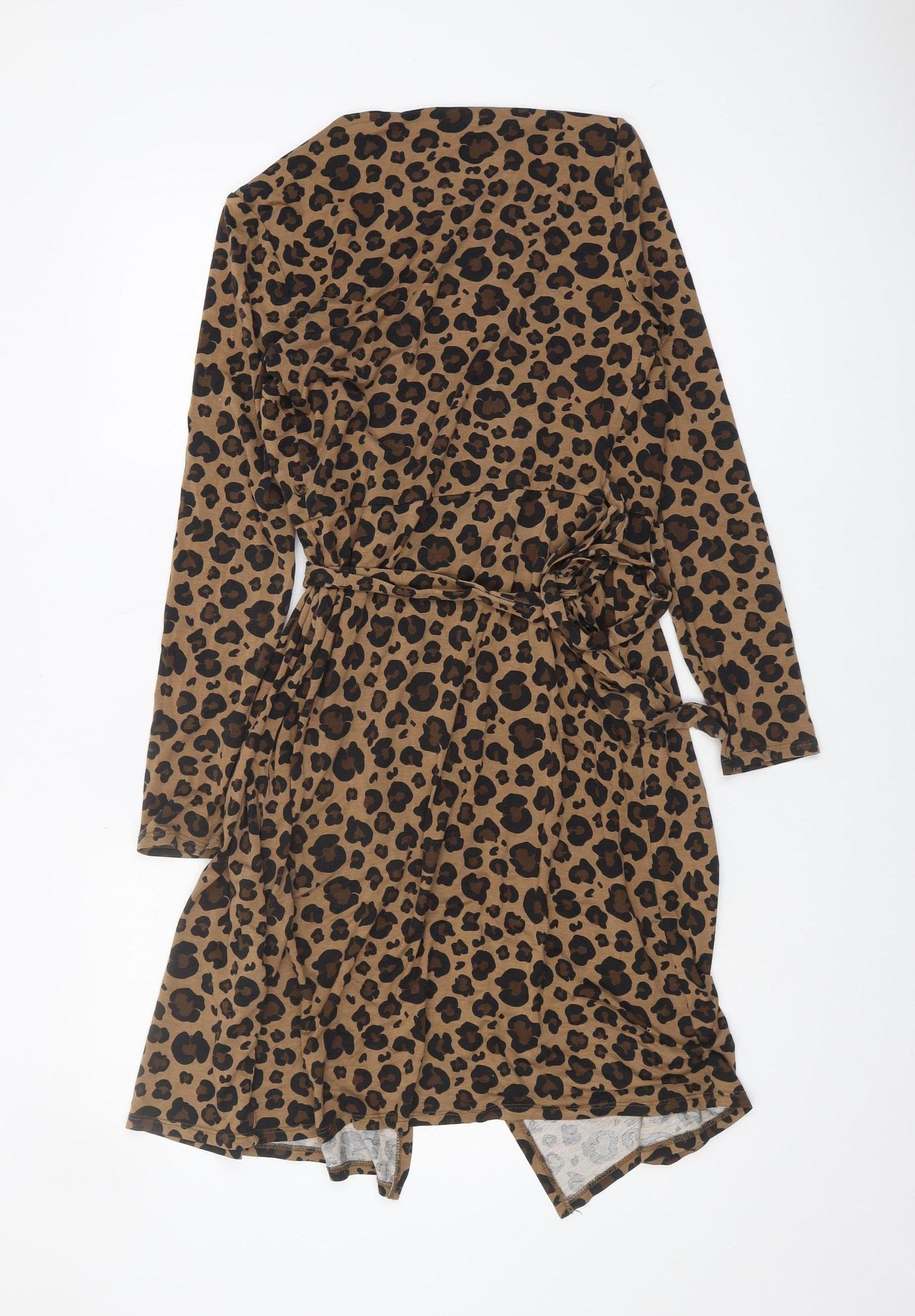 Hobbs Women’s Brown Animal Print Wrap Dress Size 6