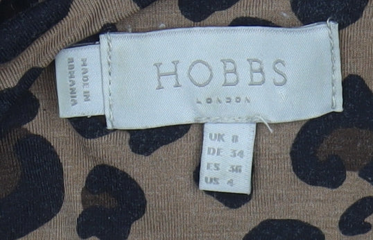 Hobbs Women’s Brown Animal Print Wrap Dress Size 6