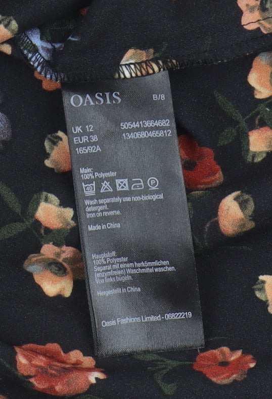 Womens UK Size 12 Oasis Black Camisole Tank
