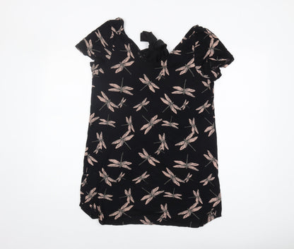 Womens UK Size 10 NEXT Black Tunic Blouse