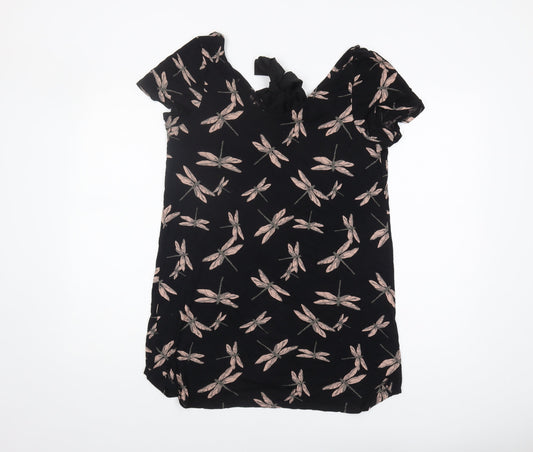 Womens UK Size 10 NEXT Black Tunic Blouse