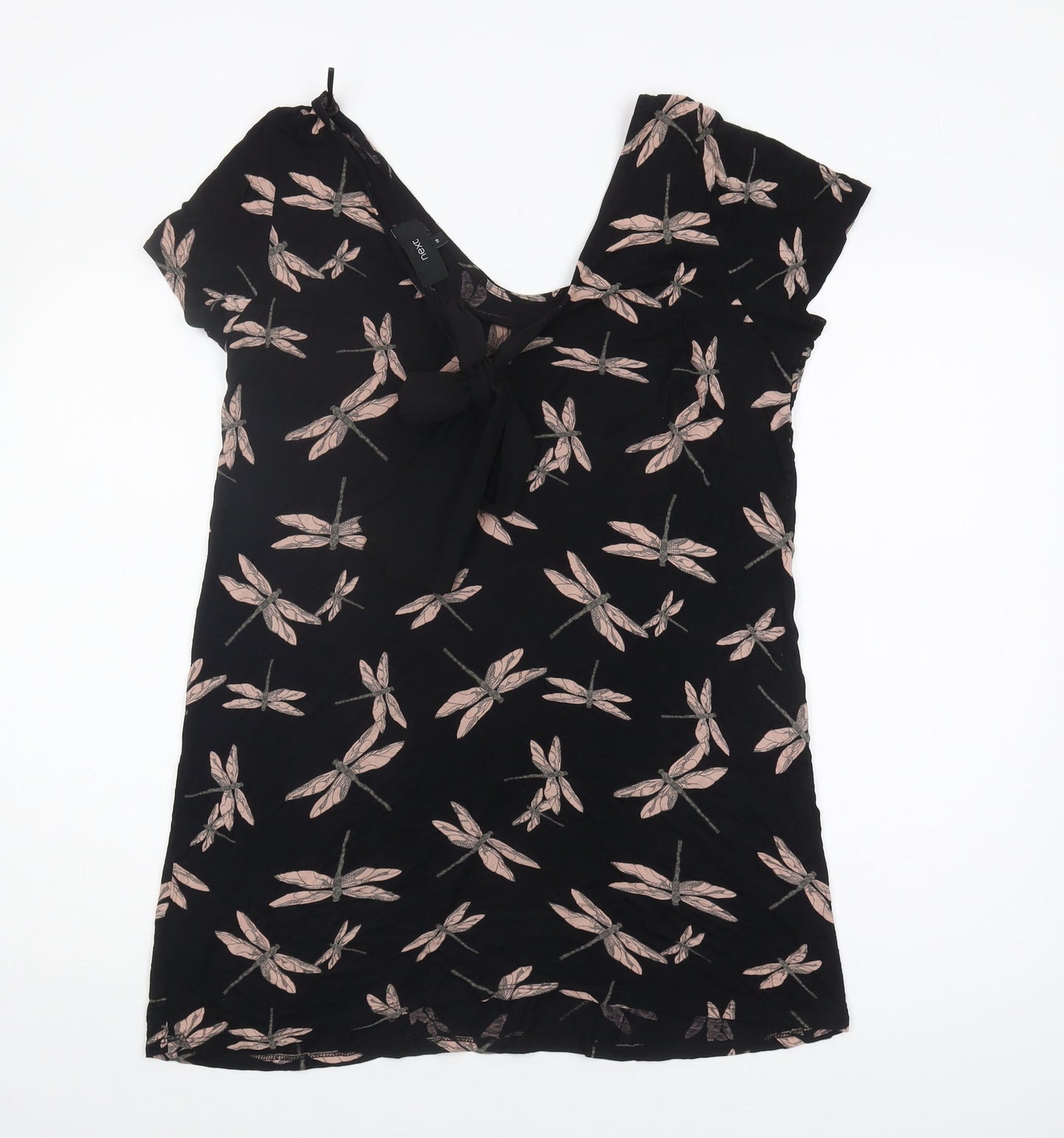 Womens UK Size 10 NEXT Black Tunic Blouse