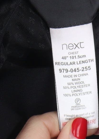 Mens UK Size 40 NEXT Regular Black Suit Jacket