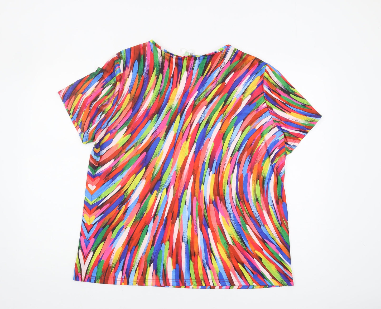 Maria & Gabriele Women's Multicoloured V-Neck T-Shirt 2XL