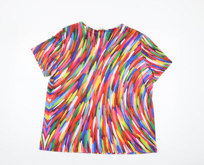 Maria & Gabriele Women's Multicoloured V-Neck T-Shirt 2XL