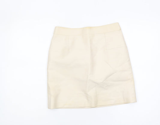 J.Crew Women's Ivory Pencil Skirt, Size 2, Cotton Blend