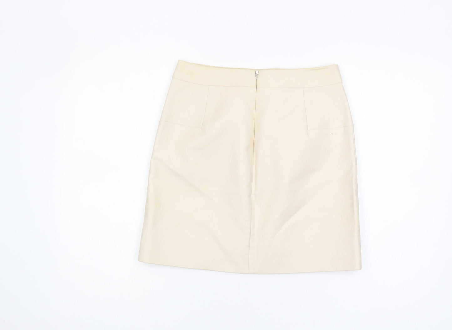 J.Crew Women's Ivory Pencil Skirt, Size 2, Cotton Blend