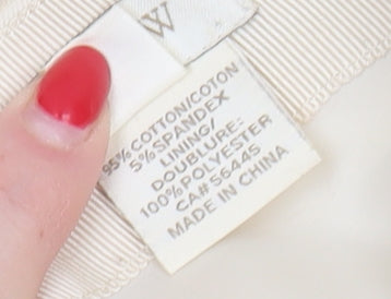 J.Crew Women's Ivory Pencil Skirt, Size 2, Cotton Blend