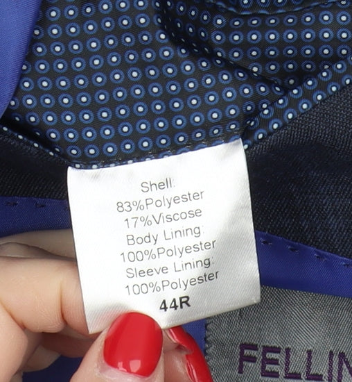 Mens UK Size 44 Fellini Regular Blue Suit Jacket
