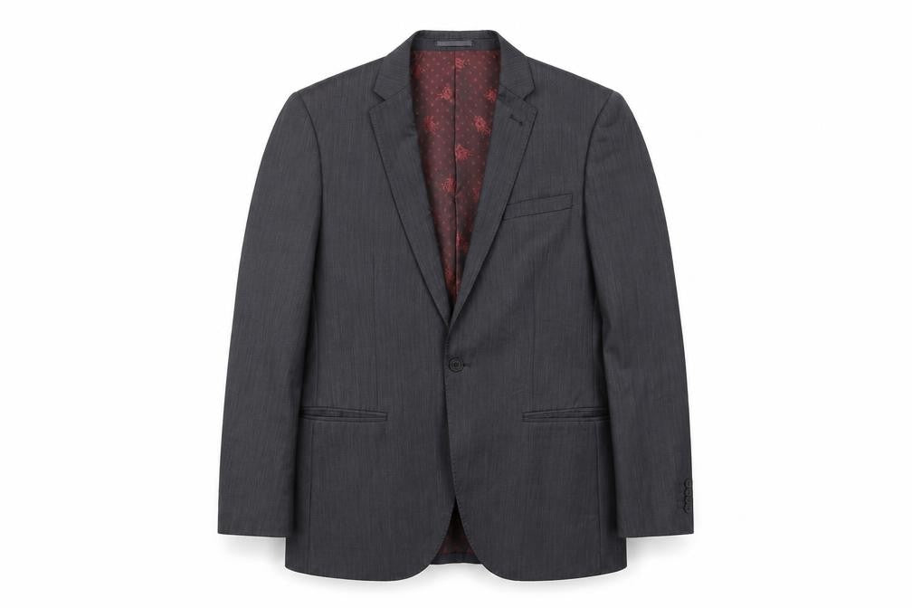 Front view of 1860 Men's Grey Blazer, 38 Regular, Business Classic
