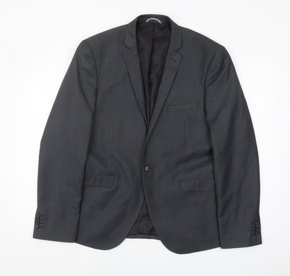 Mens UK Size 42 Burton Regular Grey Suit Jacket