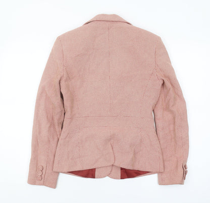 Wallis Women's Red Geometric Blazer - Size 8