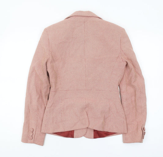 Wallis Women's Red Geometric Blazer - Size 8