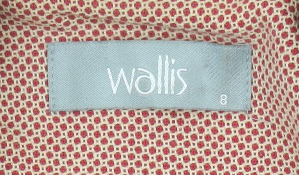 Wallis Women's Red Geometric Blazer - Size 8