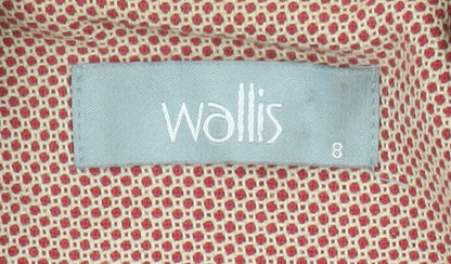 Wallis Women's Red Geometric Blazer - Size 8