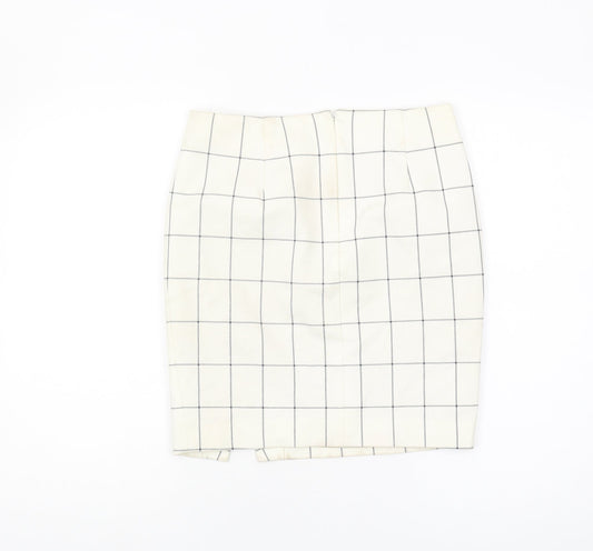 Banana Republic Women's Ivory Petite Check Pencil Skirt
