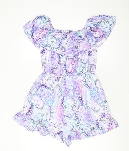 Lipsy Women's Multicoloured Butterfly Playsuit, Size 8