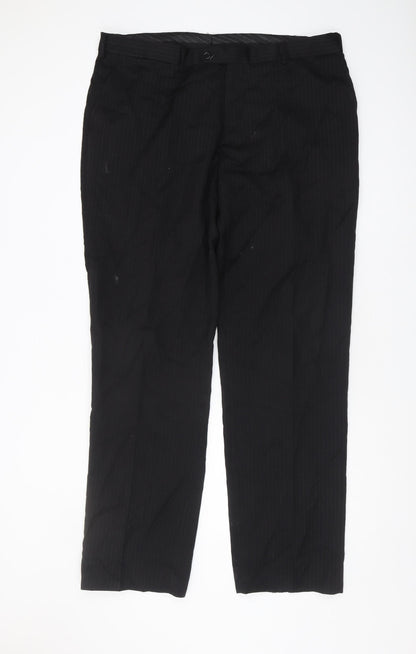 Skopes Men's Black Wool Pinstripe Trousers XL