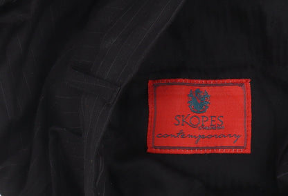 Skopes Men's Black Wool Pinstripe Trousers XL