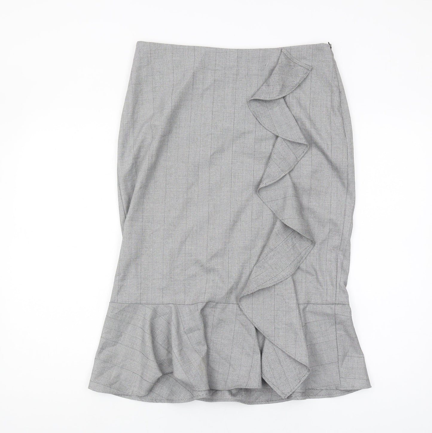 Marks and Spencer Grey Trumpet Midi Skirt, Size 12