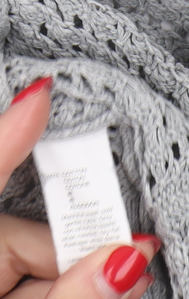 Gap Women's Grey Open-Knit Cardigan, XL