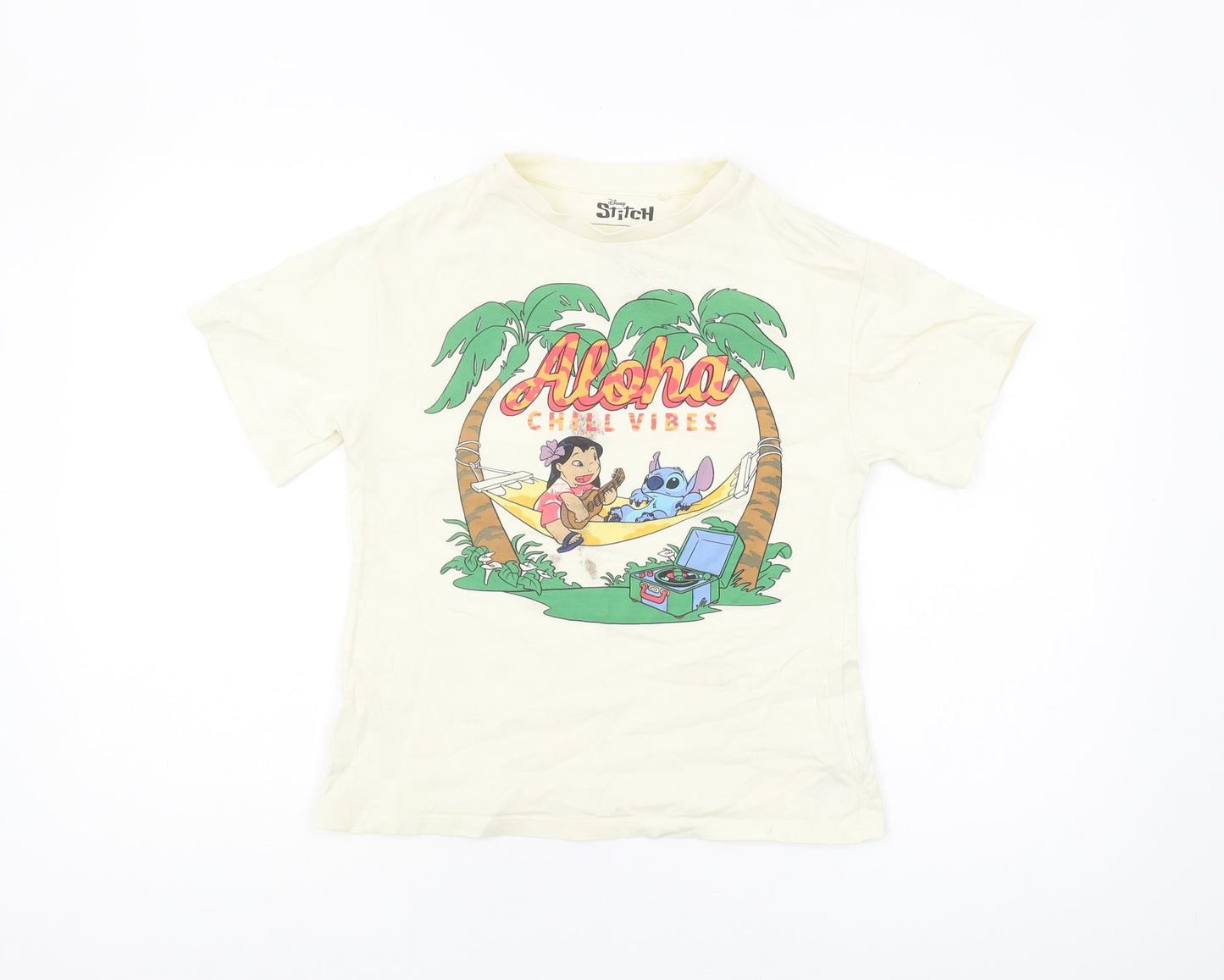 Next Girls White Lilo & Stitch Graphic T-Shirt 9 Years